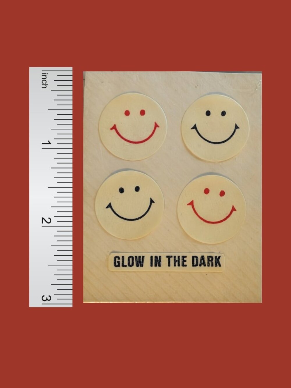 Vintage 80s Used Sandylion Glow in the Dark Happy Faces Stickers